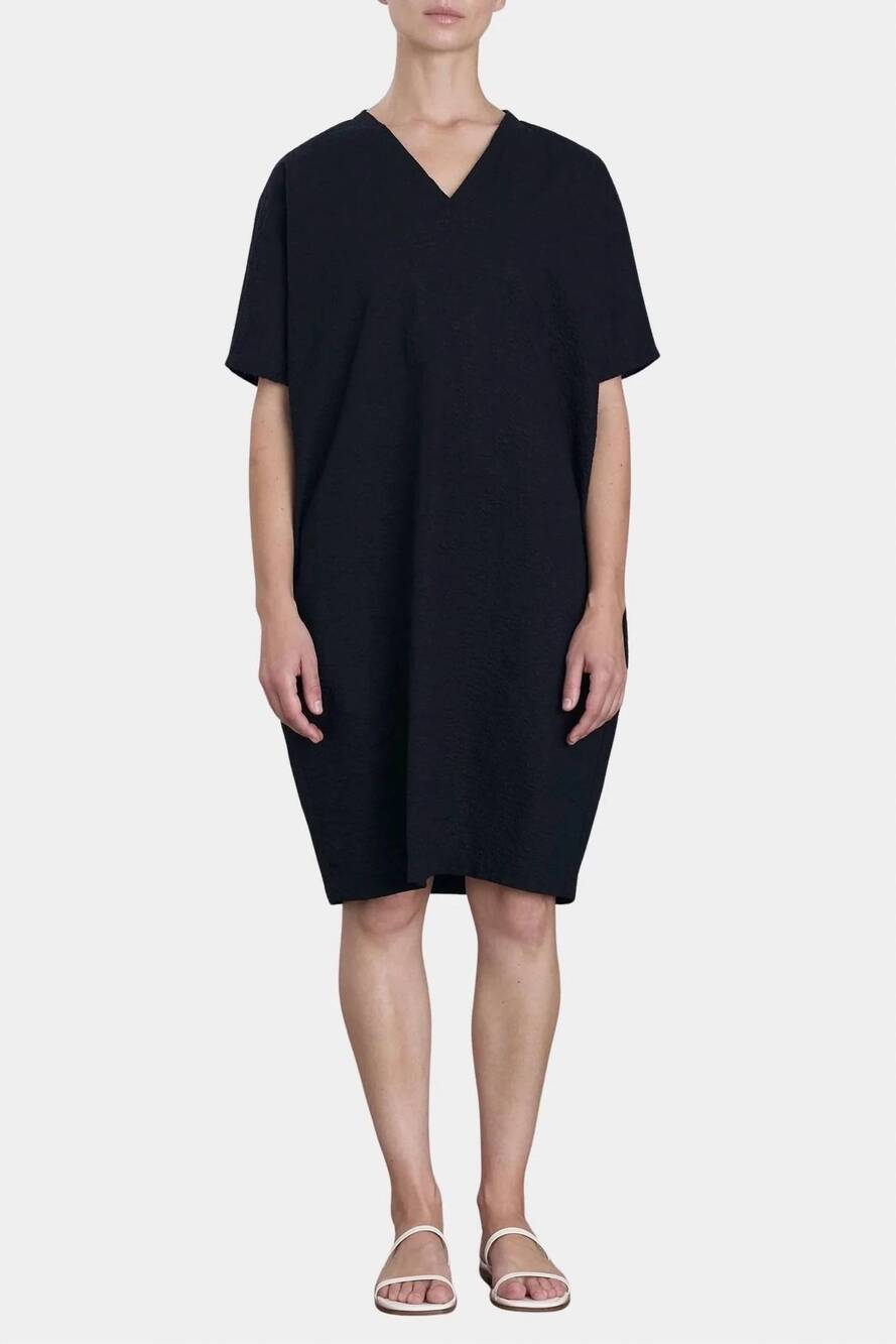 NEW BLACK CRANE v-neck mini dress in midnight